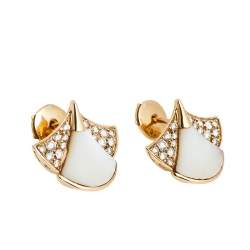 Bvlgari Divas' Dream Mother of Pearl & Diamond 18K Rose Gold Stud Earrings