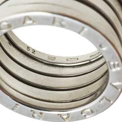 Pre Owned Bvlgari B.Zero1 18K White Gold 4- Band Ring Size 52