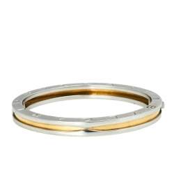 Pre Owned Bvlgari B.Zero1 18k Yellow Gold and Stainless Steel Bangle Bracelet