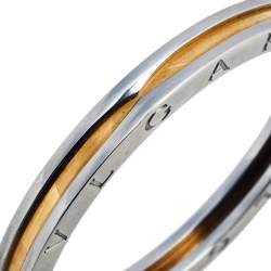 Pre Owned Bvlgari B.Zero1 18k Yellow Gold and Stainless Steel Bangle Bracelet