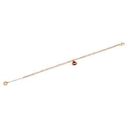 Pre Owned Bvlgari Divas' Dream Carnelian 18K Rose Gold Charm Bracelet M/L