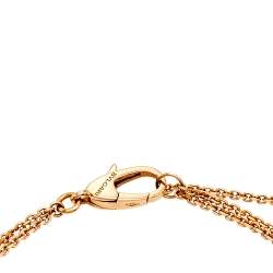 Pre Owned Bvlgari Divas' Dream Carnelian 18K Rose Gold Charm Bracelet M/L