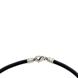 Pre Owned Bvlgari Tondo Heart 18K Yellow Gold & Stainless Steel Large Pendant Cord Necklace