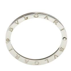 Pre Owned Bvlgari B.Zero1 Stainless Steel & 18K Yellow Gold Oval Bangle Bracelet