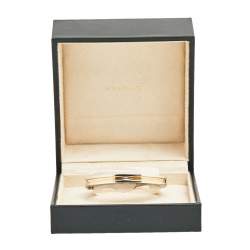 Pre Owned Bvlgari B.Zero1 Stainless Steel & 18K Yellow Gold Oval Bangle Bracelet