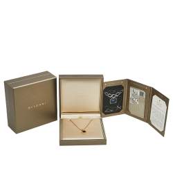 Pre Owned Bvlgari Bvlgari Diamond Mother of Pearl Onyx 18k Rose Gold Pendant Necklace