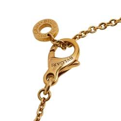 Pre Owned Bvlgari Bvlgari Diamond Mother of Pearl Onyx 18k Rose Gold Pendant Necklace