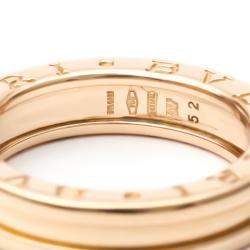 Pre Owned Bvlgari B.Zero1 18K Rose Gold Ring EU 52