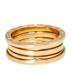 Pre Owned Bvlgari B.Zero1 18k Rose Gold 3 Band Ring Size 62