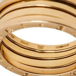 Pre Owned Bvlgari B.Zero1 18k Rose Gold 3 Band Ring Size 62