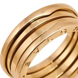 Pre Owned Bvlgari B.Zero1 18k Rose Gold 3 Band Ring Size 62