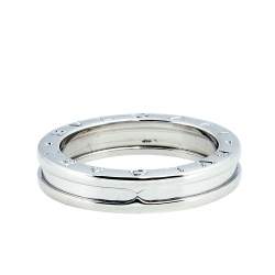 Pre Owned Bvlgari B.Zero1 18k White Gold 1 Band Ring Size 57