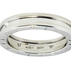 Pre Owned Bvlgari B.Zero1 18k White Gold 1 Band Ring Size 57