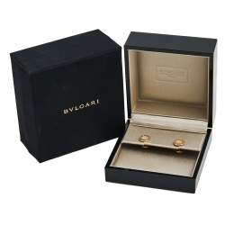 Pre Owned Bvlgari Bvlgari Mother of Pearl 18k Yellow Gold Stud Earrings