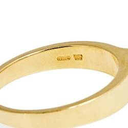 Pre Owned Bvlgari B.Zero1 Diamond 18k Yellow Gold Charm Ring Size 56