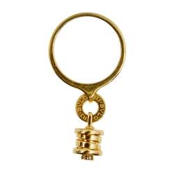 Pre Owned Bvlgari B.Zero1 Diamond 18k Yellow Gold Charm Ring Size 56