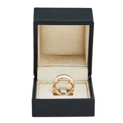 Pre Owned Bvlgari B.Zero1 Ceramic 18K Rose Gold Band Ring Size 52