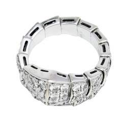 Pre Owned Bvlgari Serpenti Diamonds 18k White Gold Ring Size M