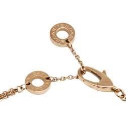 Pre Owned Bvlgari Divas' Dream Onyx 18k Rose Gold Charm Bracelet M/L