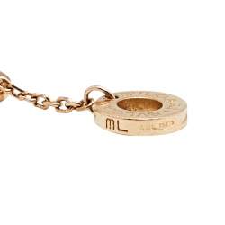 Pre Owned Bvlgari Divas' Dream Onyx 18k Rose Gold Charm Bracelet M/L