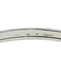 Pre Owned Bvlgari B.Zero1 18k Yellow Gold Stainless Steel Open Cuff Bracelet M