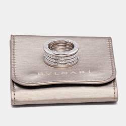 Pre Owned Bvlgari B.Zero1 Diamond 18k White Gold Band Ring Size 56