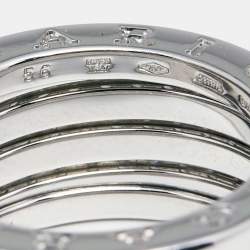 Pre Owned Bvlgari B.Zero1 Diamond 18k White Gold Band Ring Size 56