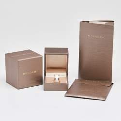 Pre Owned Bvlgari B.Zero1 White Ceramic 18k Rose Gold 4-Band Ring Size 55