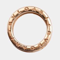 Pre Owned Bvlgari B.Zero1 White Ceramic 18k Rose Gold 4-Band Ring Size 55