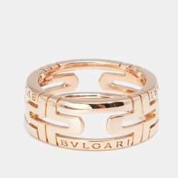 Pre Owned Bvlgari Parentesi 18K Rose Gold Band Ring Size 52
