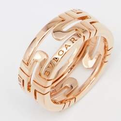 Pre Owned Bvlgari Parentesi 18K Rose Gold Band Ring Size 52