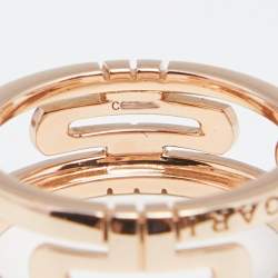 Pre Owned Bvlgari Parentesi 18K Rose Gold Band Ring Size 52