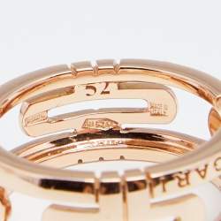 Pre Owned Bvlgari Parentesi 18K Rose Gold Band Ring Size 52