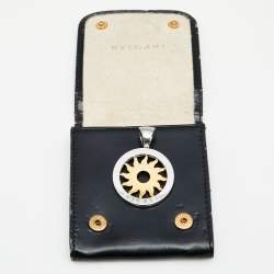 Pre Owned Bvlgari Tondo Sun Motif 18K Yellow Gold & Stainless Steel Pendant
