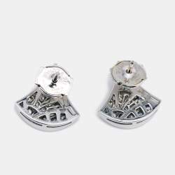 Pre Owned Bvlgari Divas' Dream Pave Diamonds 18K White Gold Stud Earrings