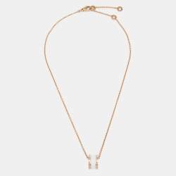 Pre Owned Bvlgari B.Zero1 White Ceramic 18k Rose Gold Pendant Necklace