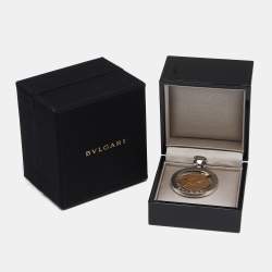 Pre Owned Bvlgari Tondo Fish Motif 18K Yellow Gold Stainless Steel Pendant