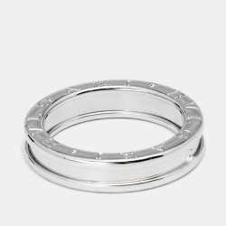 Bvlgari B.Zero1 18k White Gold 1-Band Ring Size 59