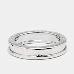 Pre Owned Bvlgari B.Zero1 18k White Gold 1-Band Ring Size 54