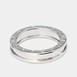 Pre Owned Bvlgari B.Zero1 18k White Gold 1-Band Ring Size 54