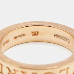 Pre Owned Bvlgari Bvlgari Diamond 18k Rose Gold Band Ring Size 51