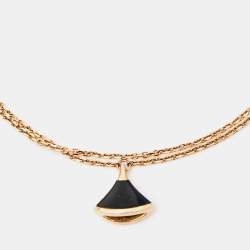 Pre Owned Bvlgari Divas' Dream Onyx 18k Yellow Gold Charm Bracelet
