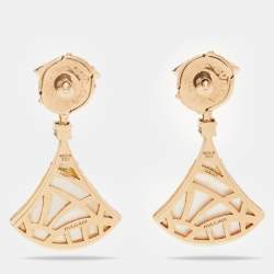 Pre Owned Bvlgari Divas' Dream Mother of Pearl Diamonds 18k Rose Gold Earrings