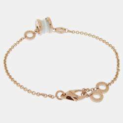 Pre Owned Bvlgari B.zero118K Rose Gold Diamond Ceramic Bracelet 6.5