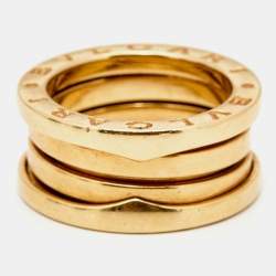 Pre Owned Bvlgari B.Zero1 18k Yellow Gold 3 Band Ring Size 47