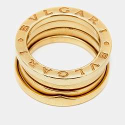 Pre Owned Bvlgari B.Zero1 18k Yellow Gold 3 Band Ring Size 47