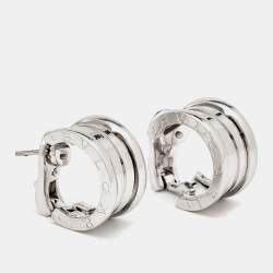 Bvlgari B.Zero1 18K White Gold Hoop Earrings