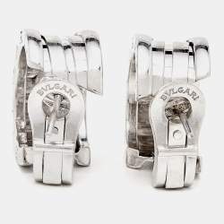 Bvlgari B.Zero1 18K White Gold Hoop Earrings