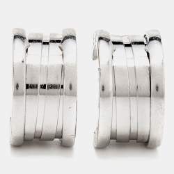 Bvlgari B.Zero1 18K White Gold Hoop Earrings