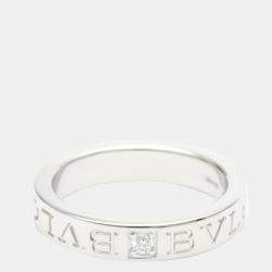 Pre Owned Bvlgari Bvlgari 18K White Gold Diamond Ring EU 53